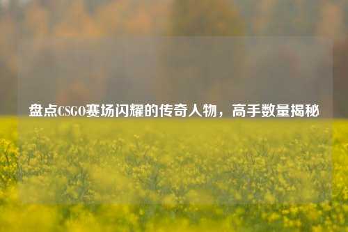 盘点CSGO赛场闪耀的传奇人物，高手数量揭秘