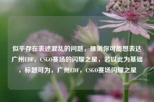 似乎存在表述混乱的问题，推测你可能想表达广州EDF，CSGO赛场的闪耀之星，若以此为基础，标题可为，广州EDF，CSGO赛场闪耀之星