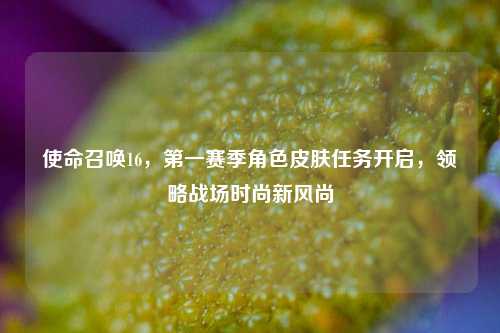 使命召唤16，第一赛季角色皮肤任务开启，领略战场时尚新风尚