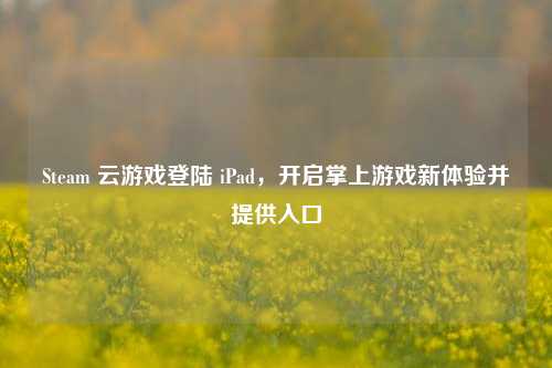 Steam 云游戏登陆 iPad，开启掌上游戏新体验并提供入口