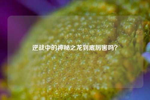 逆战中的神秘之龙到底厉害吗?