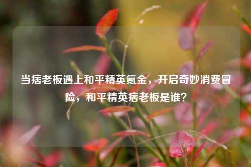 当痞老板遇上和平精英氪金,开启奇妙消费冒险,和平精英痞老板是谁?