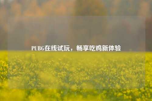 PUBG在线试玩，畅享吃鸡新体验