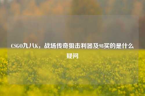 CSGO九八K，战场传奇狙击利器及98买的是什么疑问