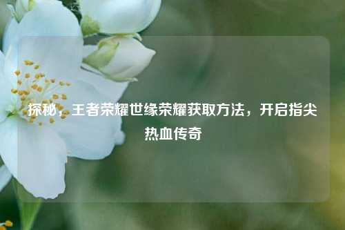 探秘，王者荣耀世缘荣耀获取方法，开启指尖热血传奇