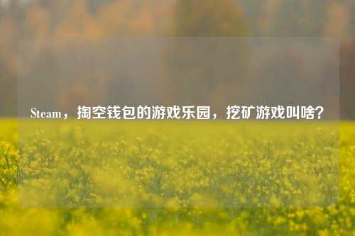 Steam，掏空钱包的游戏乐园，挖矿游戏叫啥？