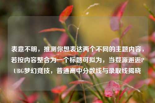 表意不明,推测你想表达两个不同的主题内容,若按内容整合为一个标题可拟为,当婺源邂逅PUBG梦幻竞技,普通高中分数线与录取线揭晓