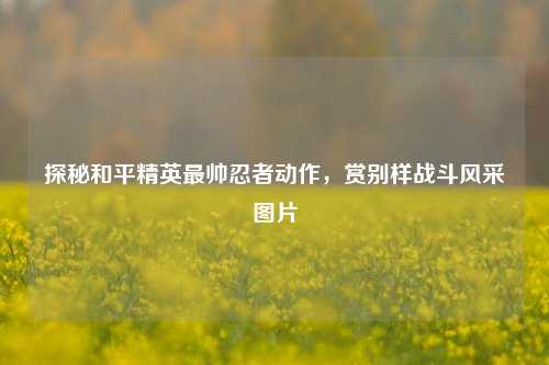 探秘和平精英最帅忍者动作,赏别样战斗风采图片