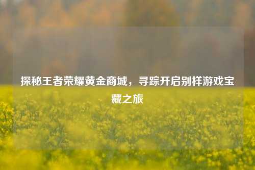 探秘王者荣耀黄金商城,寻踪开启别样游戏宝藏之旅