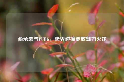 俞承豪与PUBG，跨界碰撞绽放魅力火花