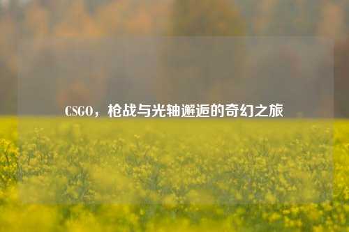 CSGO，枪战与光轴邂逅的奇幻之旅