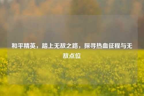 和平精英,踏上无敌之路,探寻热血征程与无敌点位