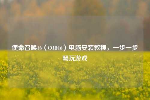 使命召唤16(COD16)电脑安装教程,一步一步畅玩游戏
