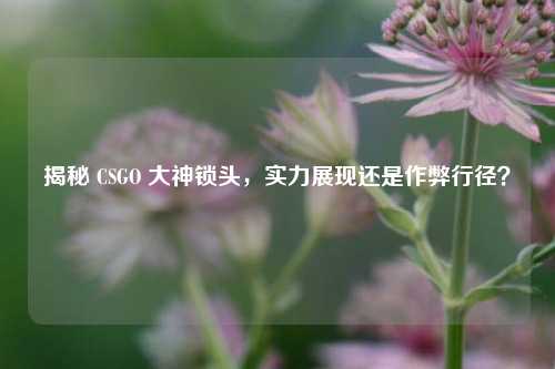 揭秘 CSGO 大神锁头,实力展现还是作弊行径?