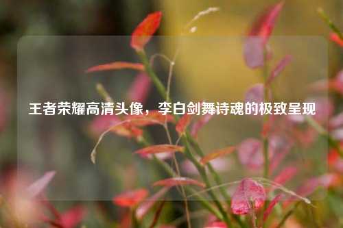 王者荣耀高清头像,李白剑舞诗魂的极致呈现