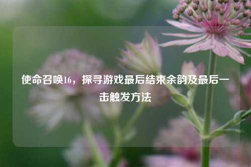 使命召唤16,探寻游戏最后结束余韵及最后一击触发方法