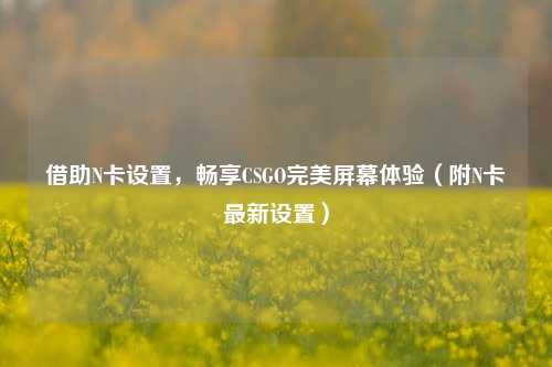 借助N卡设置,畅享CSGO完美屏幕体验(附N卡最新设置)