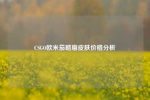CSGO欧米茄略磨皮肤价格分析