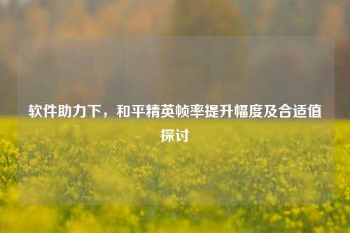 软件助力下,和平精英帧率提升幅度及合适值探讨