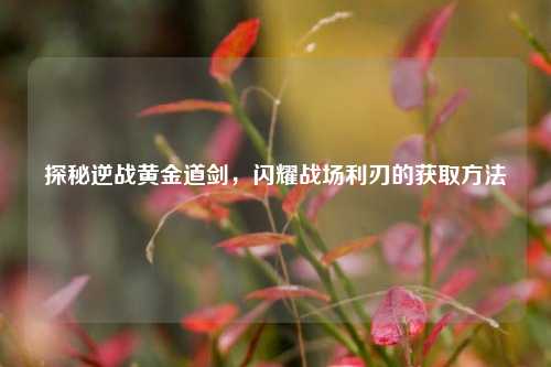 探秘逆战黄金道剑，闪耀战场利刃的获取方法