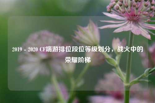 2019 - 2020 CF端游排位段位等级划分,战火中的荣耀阶梯