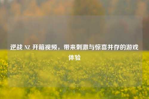 逆战 NZ 开箱视频，带来刺激与惊喜并存的游戏体验