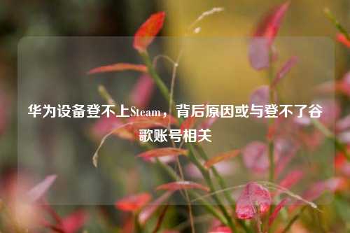 华为设备登不上Steam,背后原因或与登不了谷歌账号相关