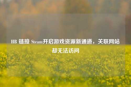 HB 链接 Steam开启游戏资源新通道,关联网站却无法访问