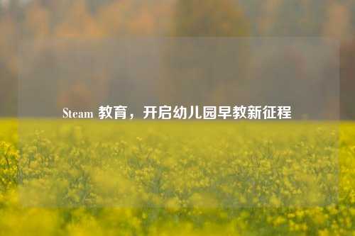 Steam 教育,开启幼儿园早教新征程