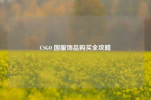 CSGO 国服饰品购买全攻略