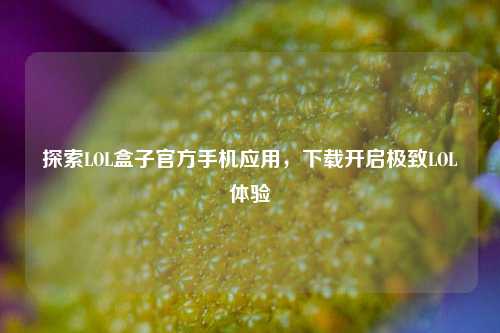 探索LOL盒子官方手机应用，下载开启极致LOL体验