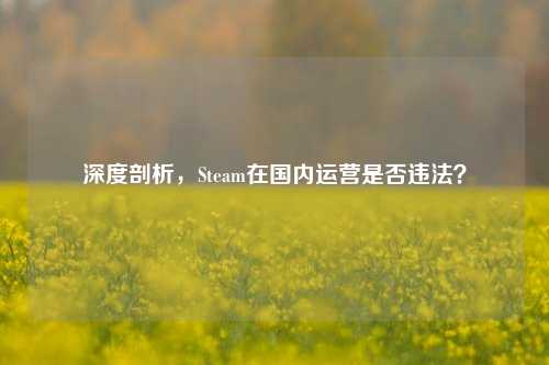 深度剖析,Steam在国内运营是否违法?