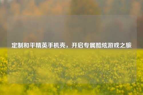定制和平精英手机壳，开启专属酷炫游戏之旅