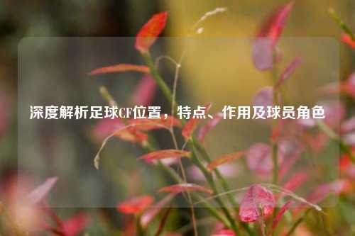 深度解析足球CF位置，特点、作用及球员角色