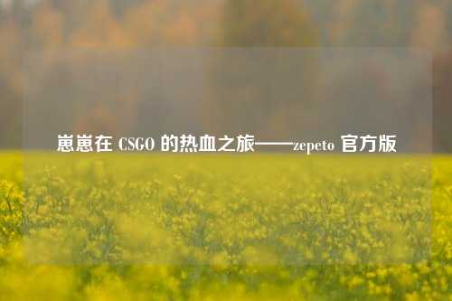 崽崽在 CSGO 的热血之旅——zepeto 官方版