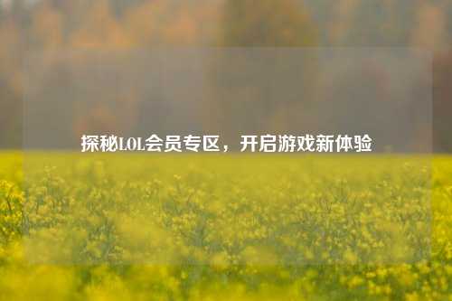 探秘LOL会员专区，开启游戏新体验