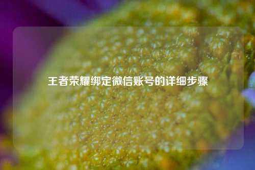 王者荣耀绑定微信账号的详细步骤