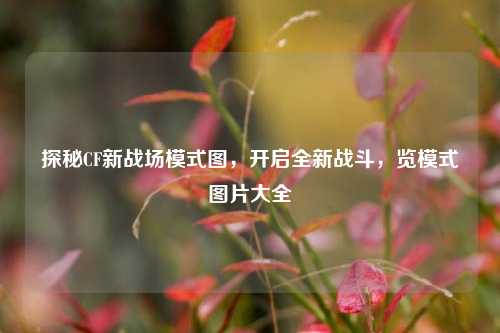 探秘CF新战场模式图,开启全新战斗,览模式图片大全