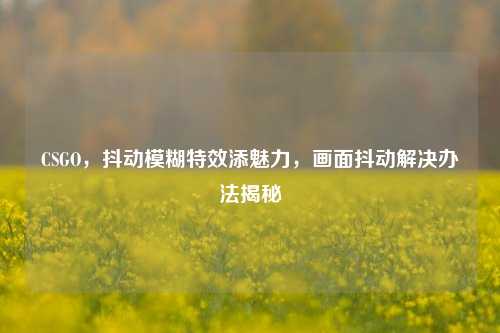 CSGO,抖动模糊特效添魅力,画面抖动解决办法揭秘