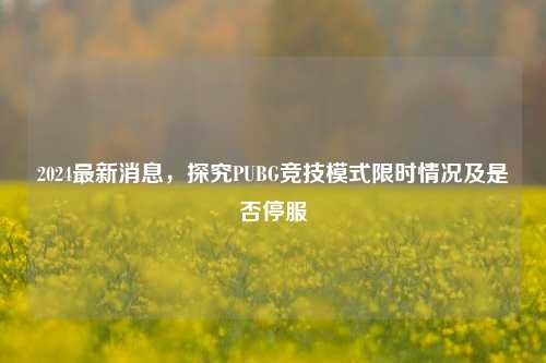 2024最新消息,探究PUBG竞技模式限时情况及是否停服