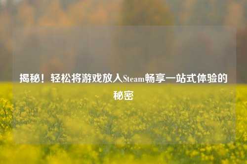 揭秘！轻松将游戏放入Steam畅享一站式体验的秘密