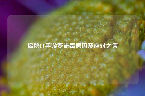 揭秘CF手游费流量原因及应对之策