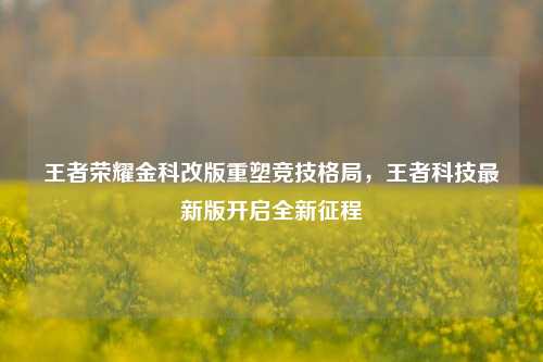 王者荣耀金科改版重塑竞技格局,王者科技最新版开启全新征程