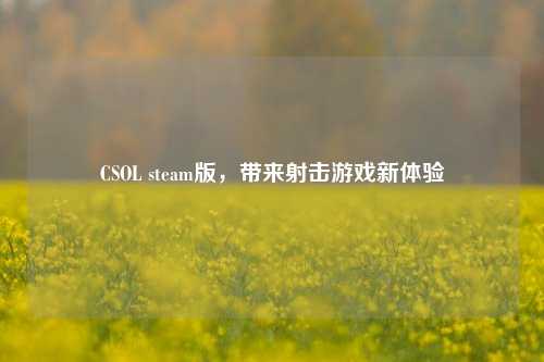 CSOL steam版，带来射击游戏新体验