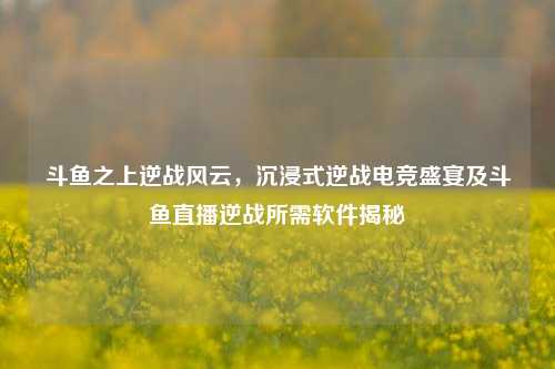 斗鱼之上逆战风云,沉浸式逆战电竞盛宴及斗鱼直播逆战所需软件揭秘