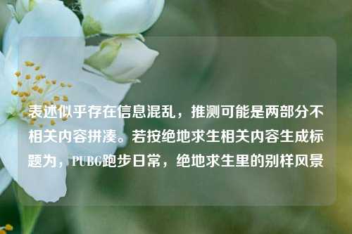 表述似乎存在信息混乱,推测可能是两部分不相关内容拼凑。若按绝地求生相关内容生成标题为,PUBG跑步日常,绝地求生里的别样风景