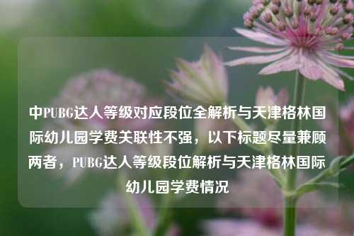 中PUBG达人等级对应段位全解析与天津格林国际幼儿园学费关联性不强，以下标题尽量兼顾两者，PUBG达人等级段位解析与天津格林国际幼儿园学费情况