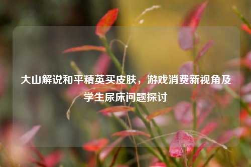 大山解说和平精英买皮肤,游戏消费新视角及学生尿床问题探讨