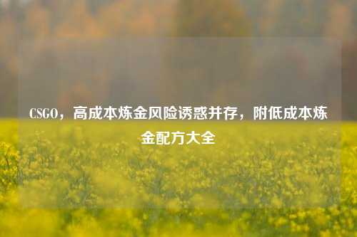 CSGO,高成本炼金风险诱惑并存,附低成本炼金配方大全