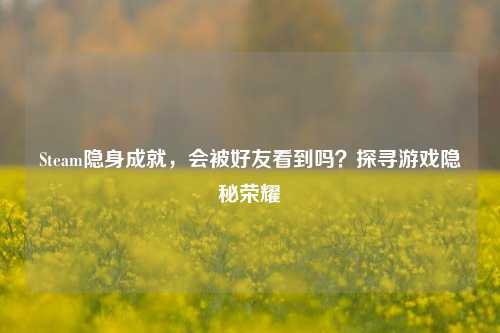 Steam隐身成就,会被好友看到吗?探寻游戏隐秘荣耀